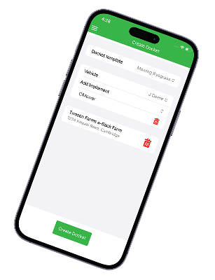 JobFlow mobile app create docket screen